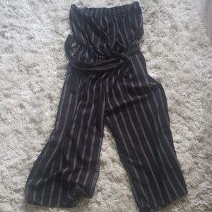 Black Stripped Romper